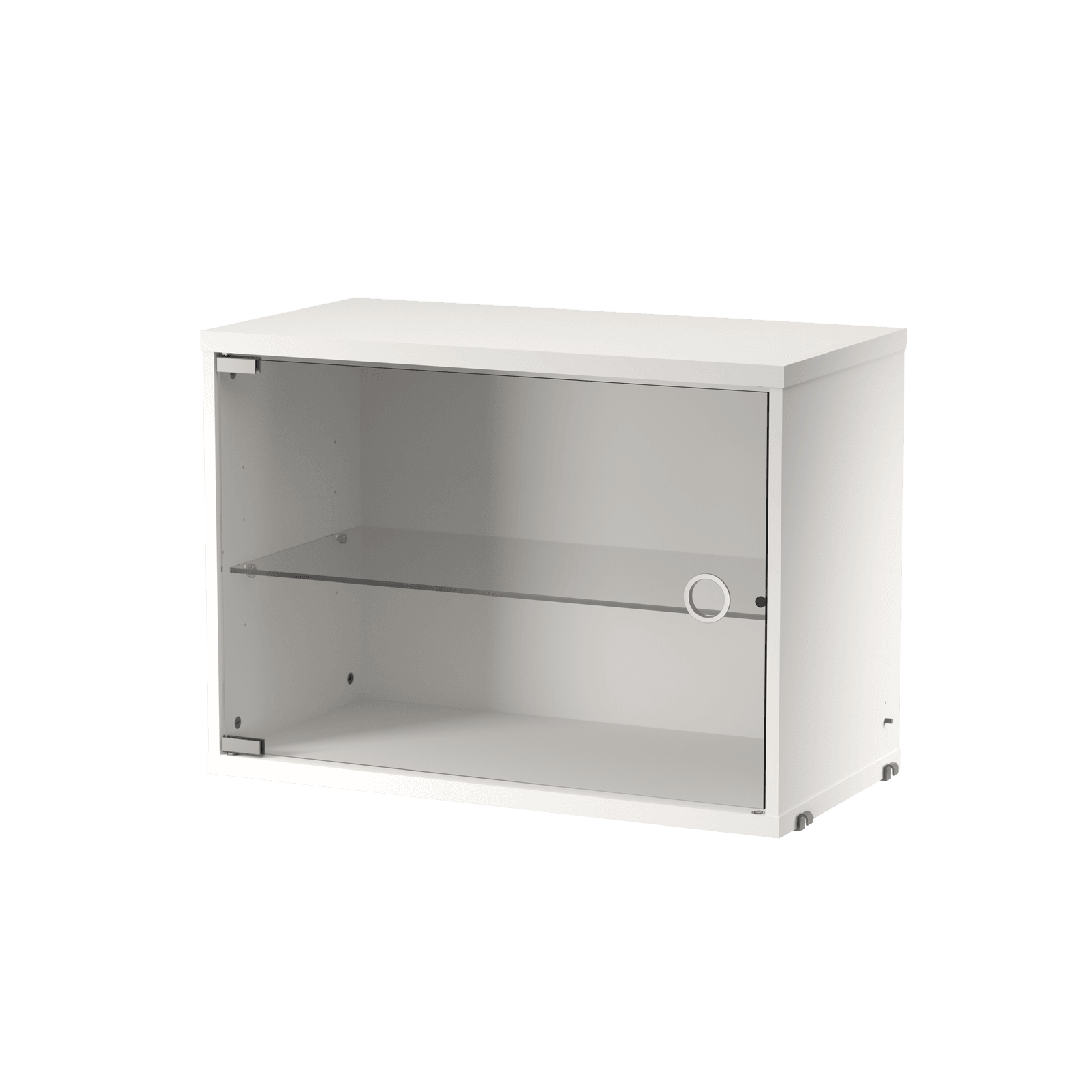 Display cabinet with swing glass door w58 x d30 x h42 cm White