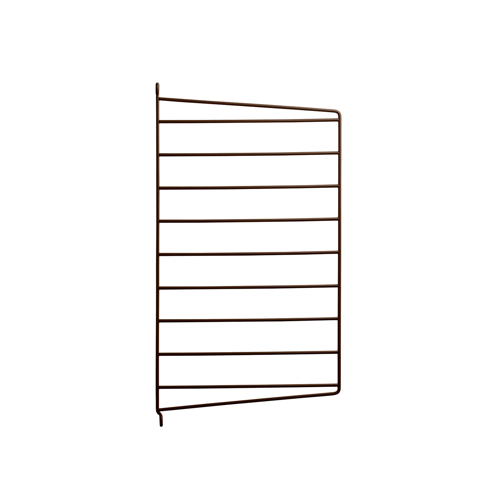 The wall panels are available in two heights, 50 and 75 cm, along with two depths, 20 and 30 cm. The panels are the base when building your string shelf. When the panels are decided you can start adding products from String® System. Choose among different shelves and cabinets. The wall panels are mounted onto a wall and do not touch either the floor or ceiling, which makes the whole shelf easy to adapt to any room. Make your shelf even more functional and unique by adding organizers or hooks, which all are placed on the panel’s threads. The panels come in two different packaging’s, either with one wall panel or two wall panels.