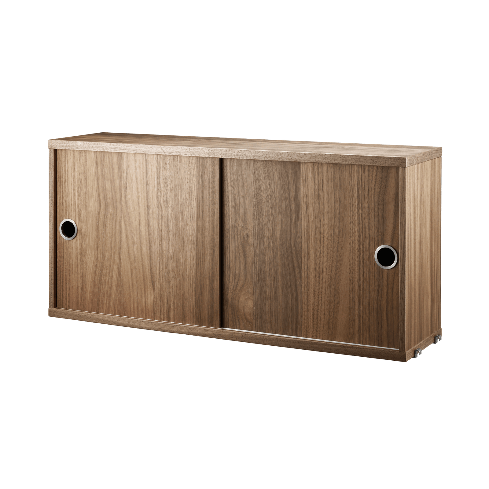 Cabinet with sliding doors w78 x d20 x h37 cm Walnut