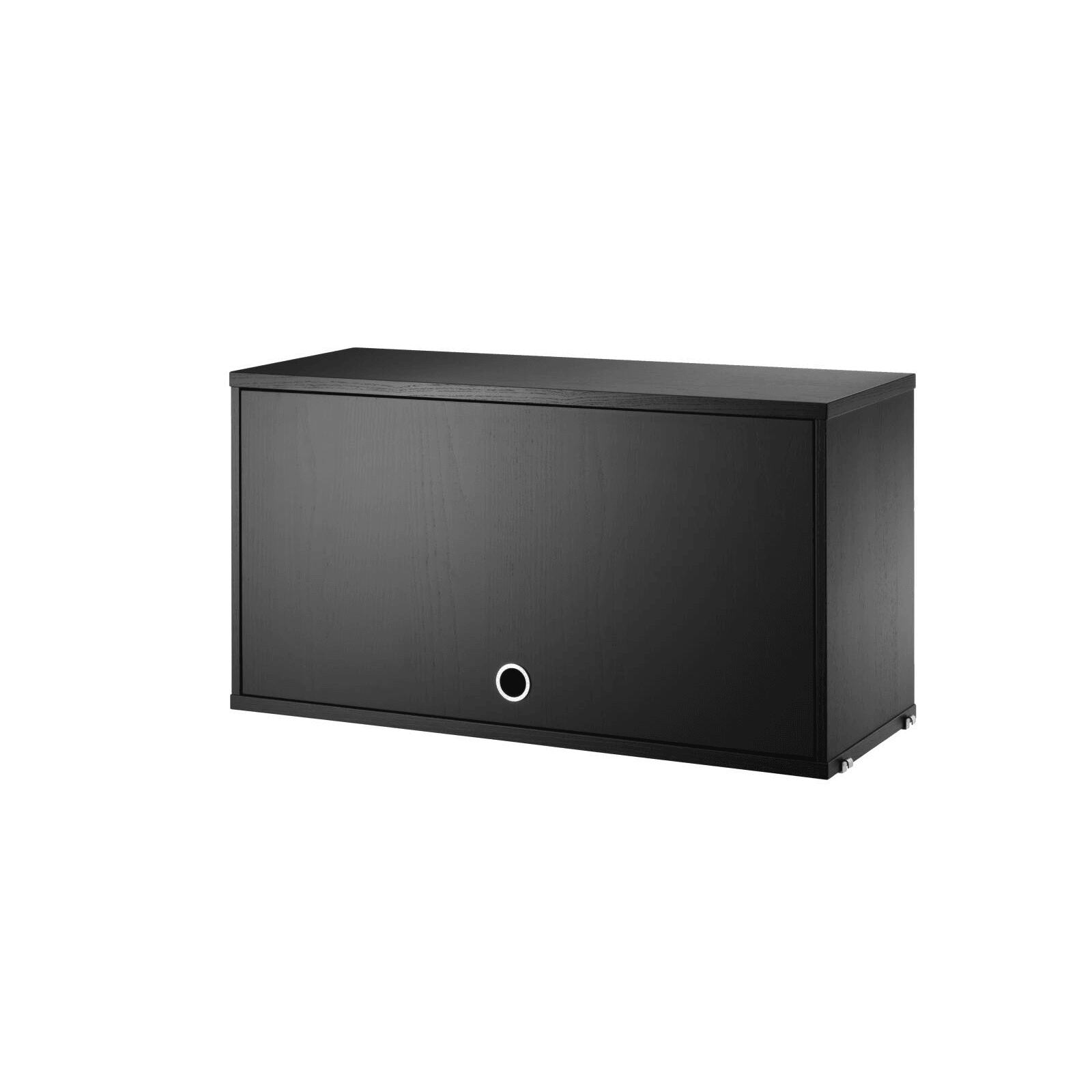 Cabinet with flip door w78 x d30 x h42 cm Black stained ash
