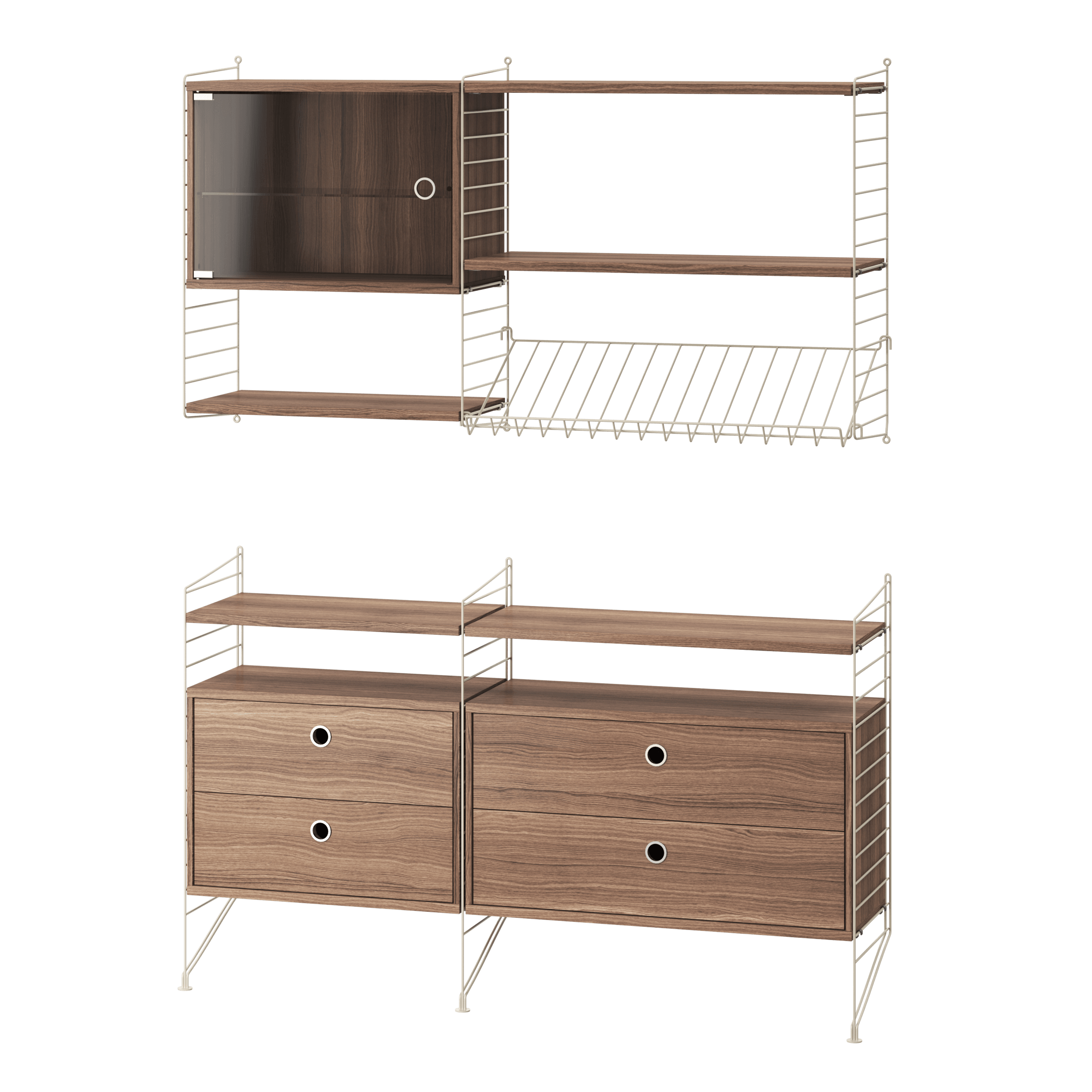 Living room T Beige/Walnut