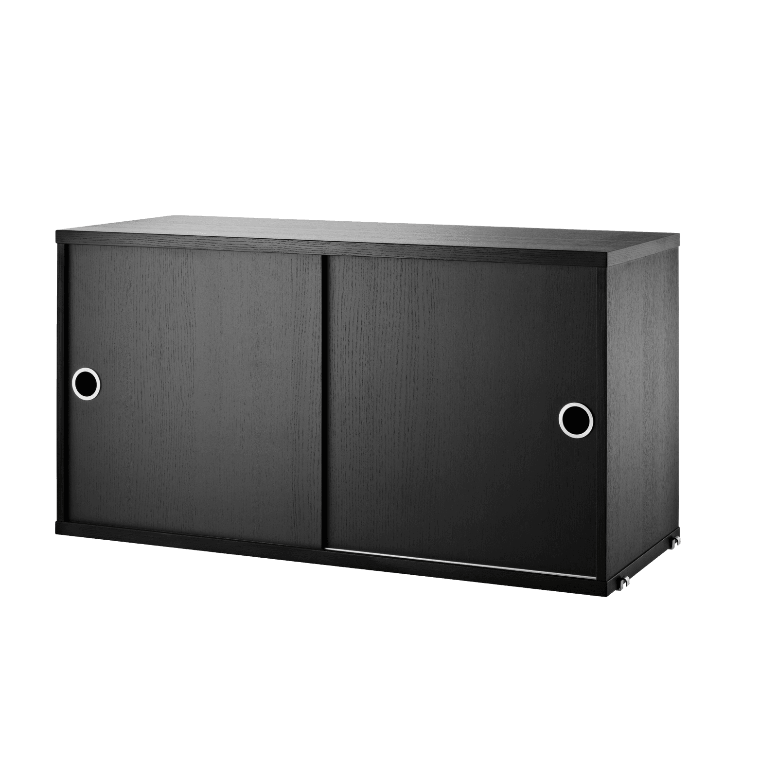 Cabinet with sliding doors w78 x d30 x h42 cm Black stained ash