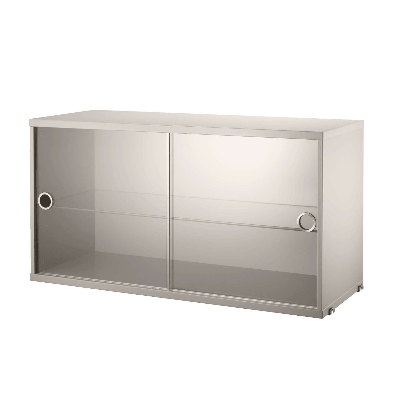 Display cabinet with sliding glass doors w78 x d30 x h42 cm Beige