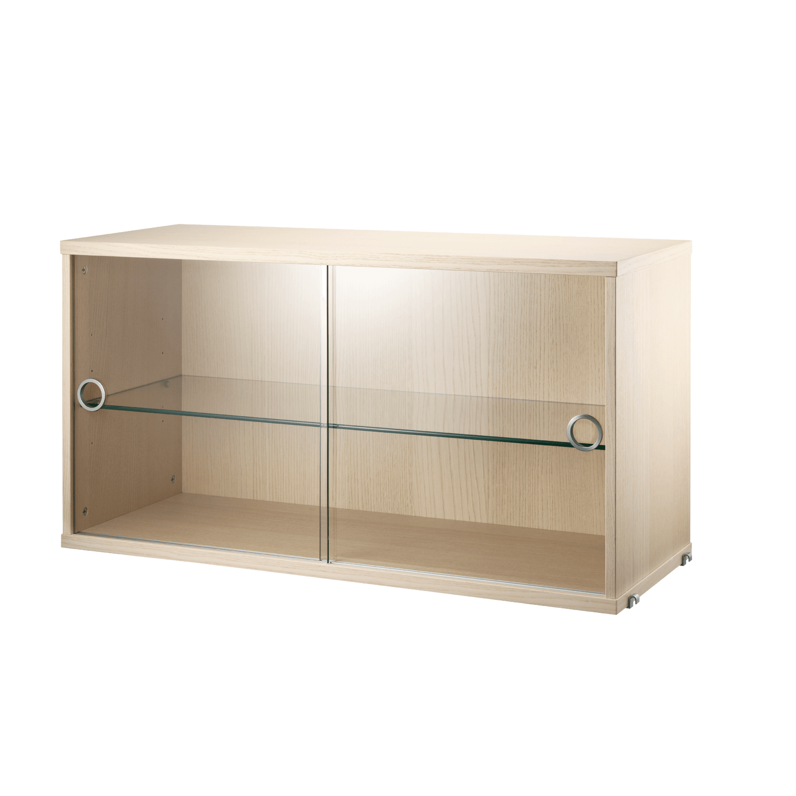 Display cabinet with sliding glass doors w78 x d30 x h42 cm Ash