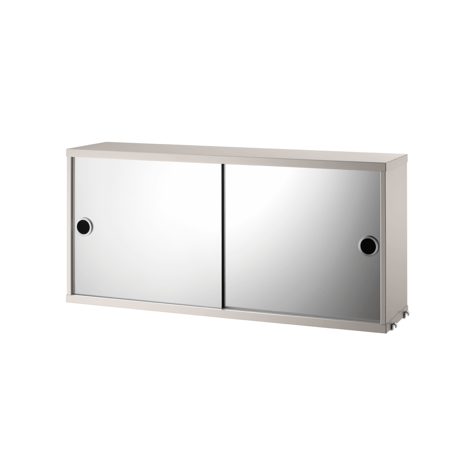 Cabinet with sliding mirror doors w78 x d20 x h37 cm Beige