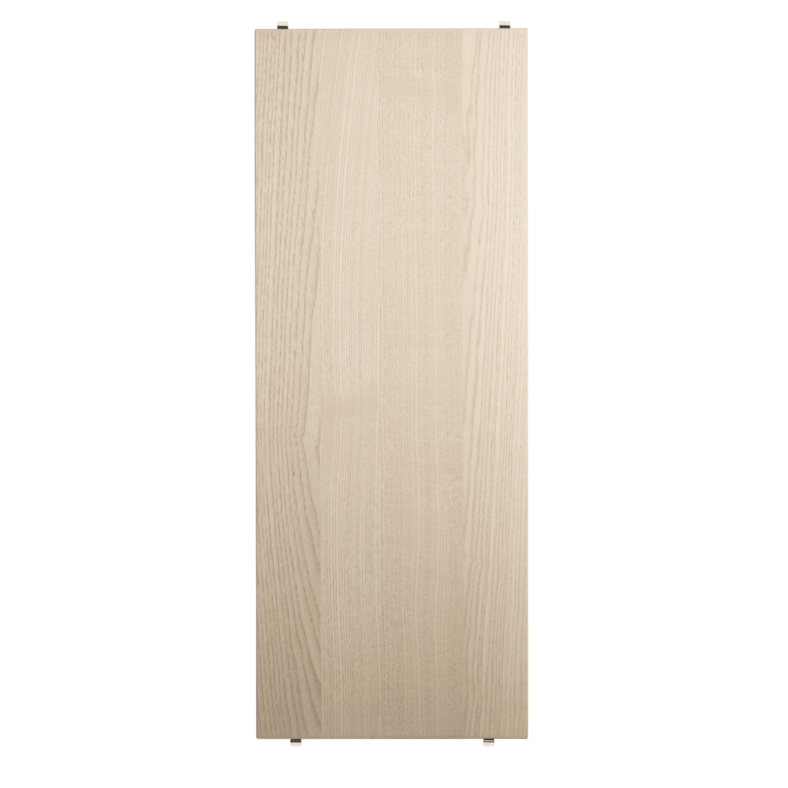 The wooden shelves are available in two widths, 58 and 78 cm, along with two depths, 20 and 30 cm. The shelves fit into wire and plex panels from String® System if the shelves and panels have the same depth. The shelves are flexible and easy to move around to meet your preferences. Create a monochrome shelf or mix shelves in different colours and types of wood. Each packaging contains three shelves and brackets.