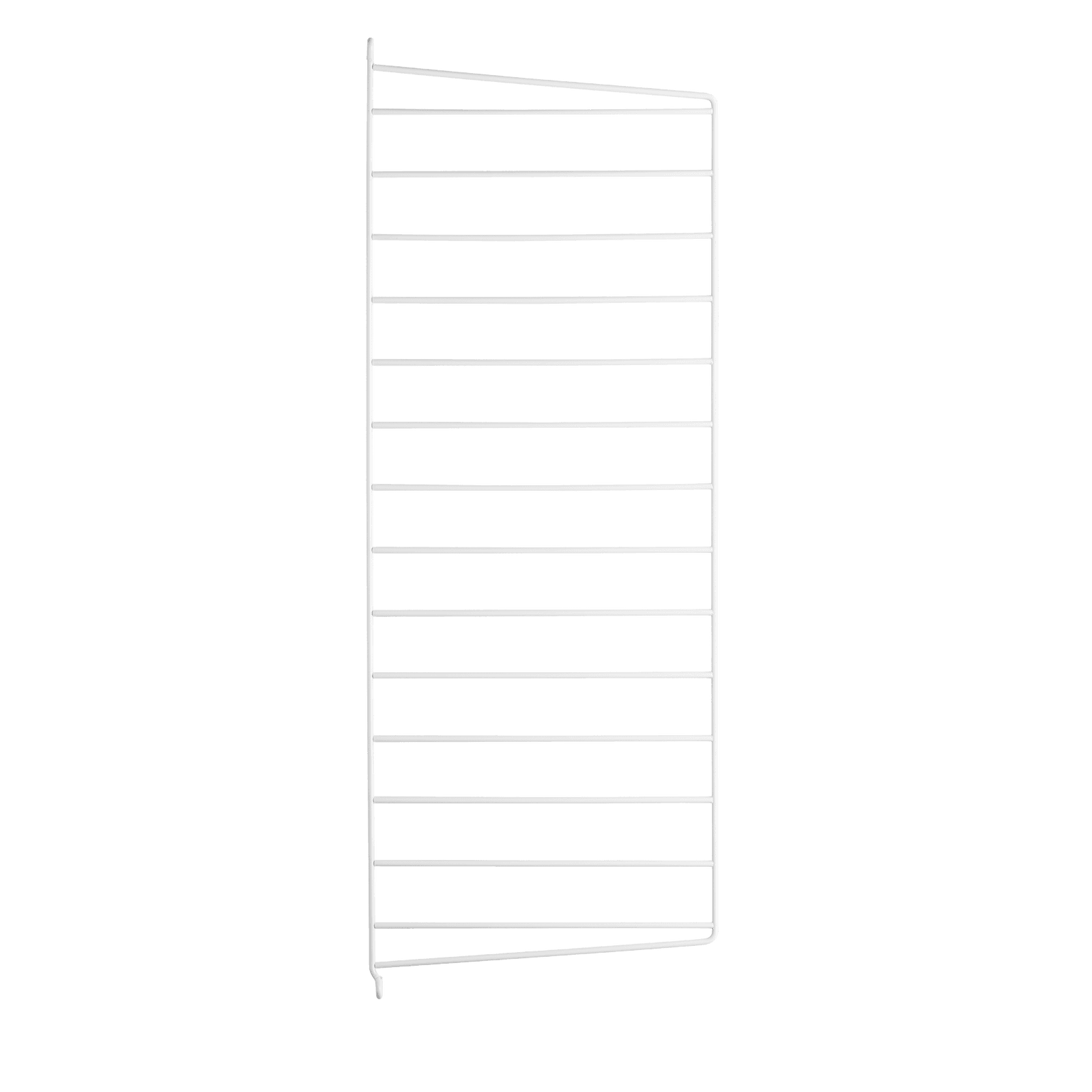 The wall panels are available in two heights, 50 and 75 cm, along with two depths, 20 and 30 cm. The panels are the base when building your string shelf. When the panels are decided you can start adding products from String® System. Choose among different shelves and cabinets. The wall panels are mounted onto a wall and do not touch either the floor or ceiling, which makes the whole shelf easy to adapt to any room. Make your shelf even more functional and unique by adding organizers or hooks, which all are placed on the panel’s threads. The panels come in two different packaging’s, either with one wall panel or two wall panels.