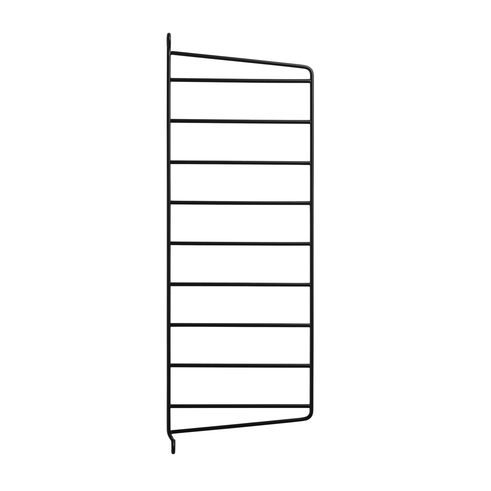 The wall panels are available in two heights, 50 and 75 cm, along with two depths, 20 and 30 cm. The panels are the base when building your string shelf. When the panels are decided you can start adding products from String® System. Choose among different shelves and cabinets. The wall panels are mounted onto a wall and do not touch either the floor or ceiling, which makes the whole shelf easy to adapt to any room. Make your shelf even more functional and unique by adding organizers or hooks, which all are placed on the panel’s threads. The panels come in two different packaging’s, either with one wall panel or two wall panels.