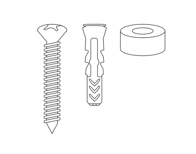 Screws 2-pack, including spacer and plugs  d5 cm Spare part