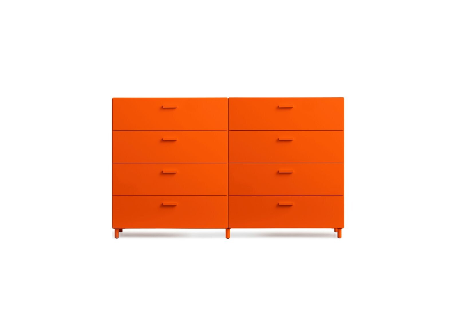 Two wide Relief drawers with legs  Orange