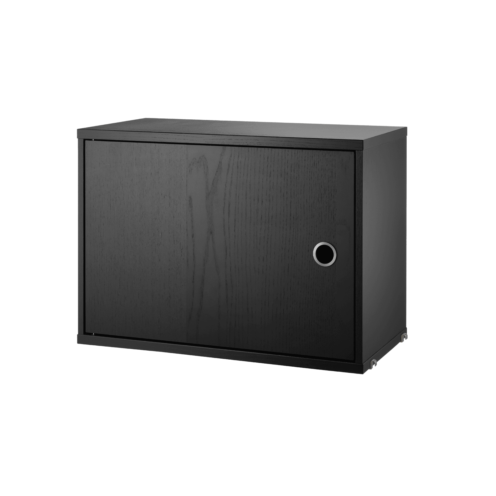 Cabinet with swing door w58 x d30 x h42 cm Black stained ash