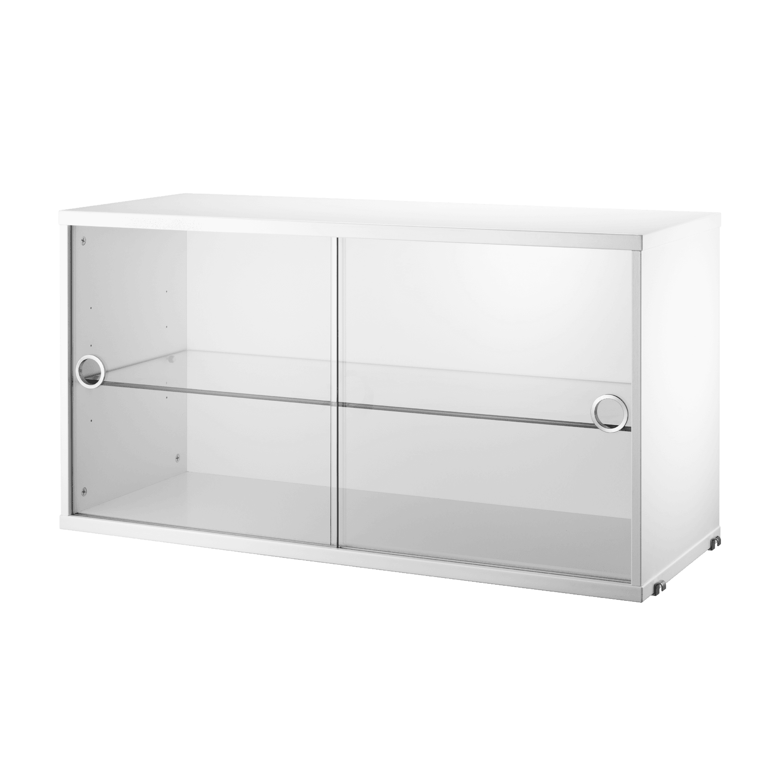 Display cabinet with sliding glass doors w78 x d30 x h42 cm White