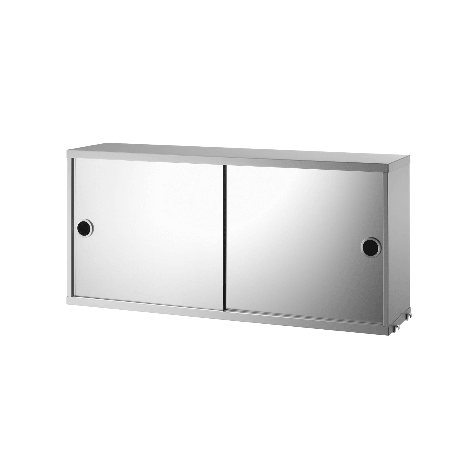 Cabinet with sliding mirror doors w78 x d20 x h37 cm Grey