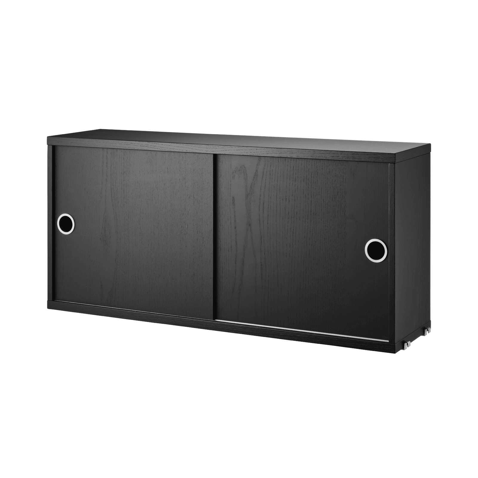 Cabinet with sliding doors w78 x d20 x h37 cm Black stained ash