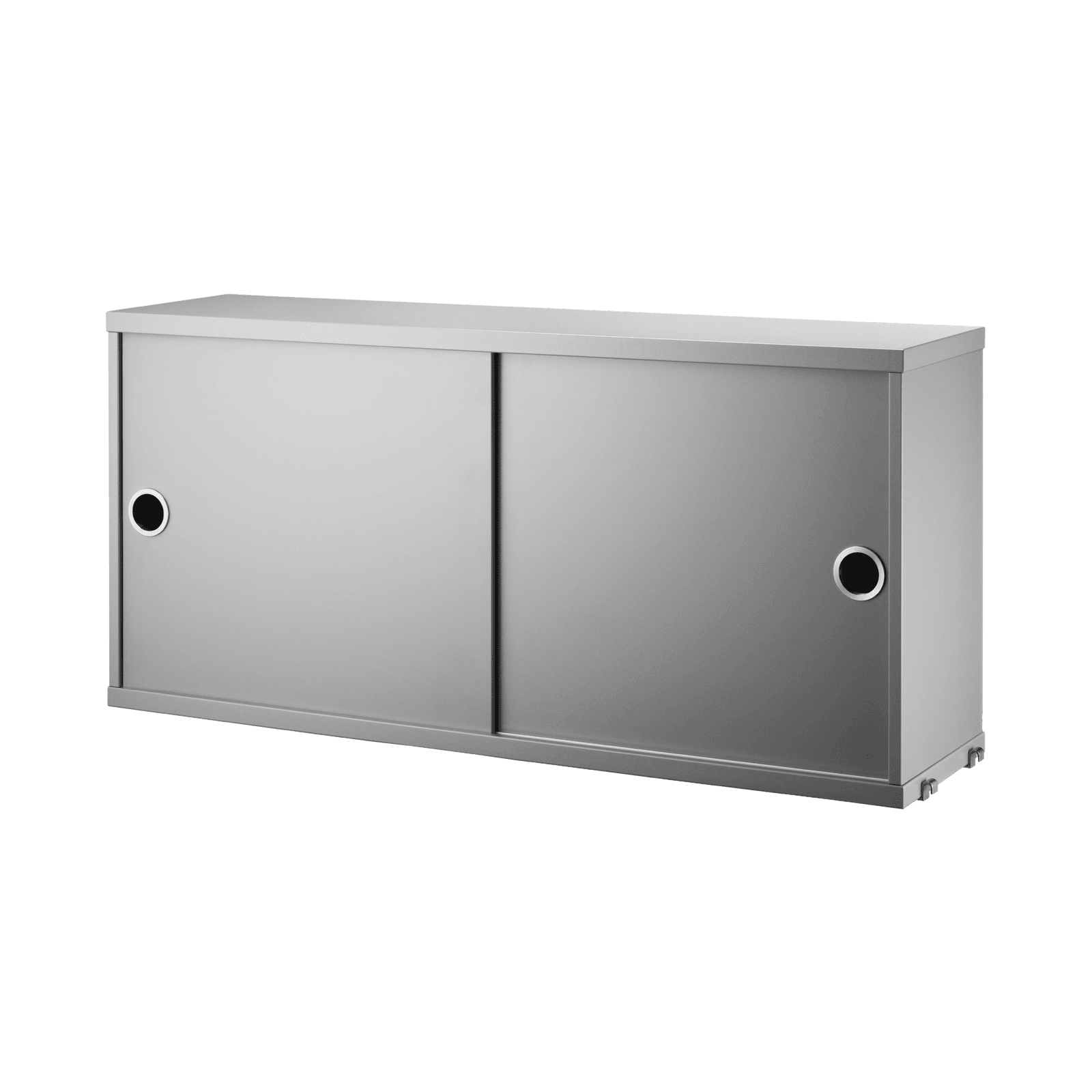 Cabinet with sliding doors w78 x d20 x h37 cm Grey