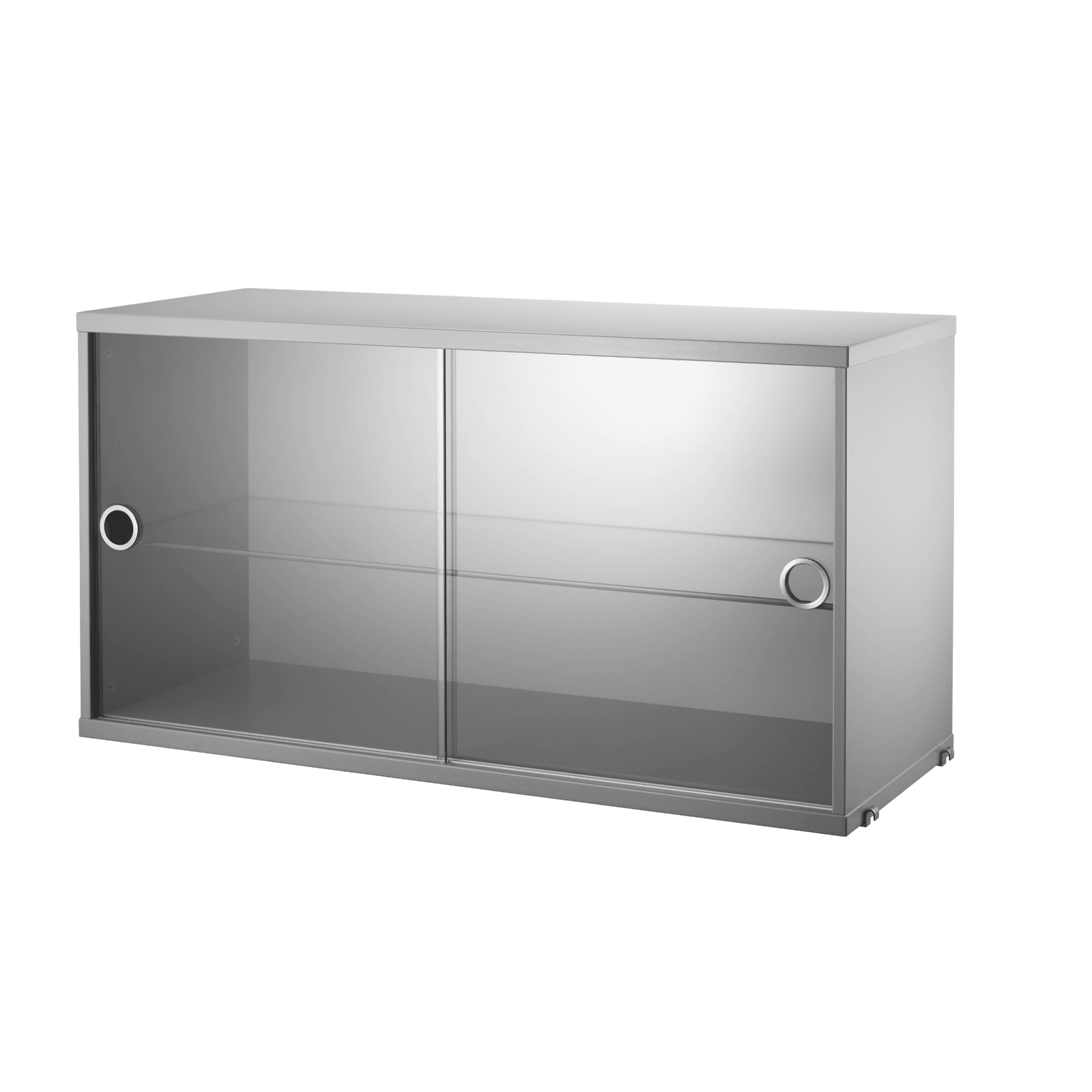 Display cabinet with sliding glass doors w78 x d30 x h42 cm Grey