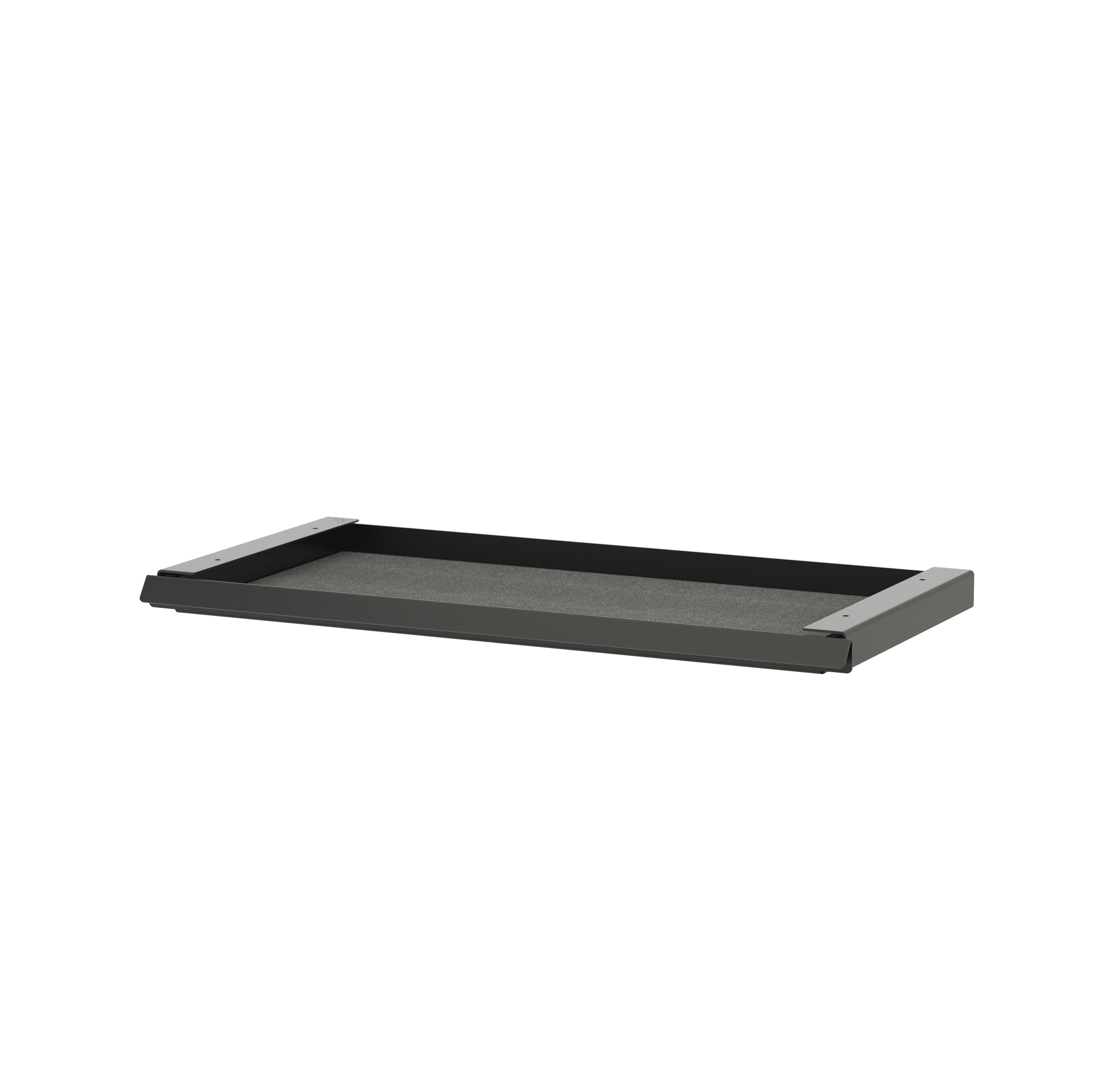 The Desk Drawer from the String® System is a discreet and functional solution that frees up workspace. The drawer slides smoothly thanks to the drawer slides. It fits both the desks from Works and the Work Desk from the String® System. Inside the drawer, there is a protective felt sheet, and the inner dimensions are w56 x d28 x h2.6 cm.