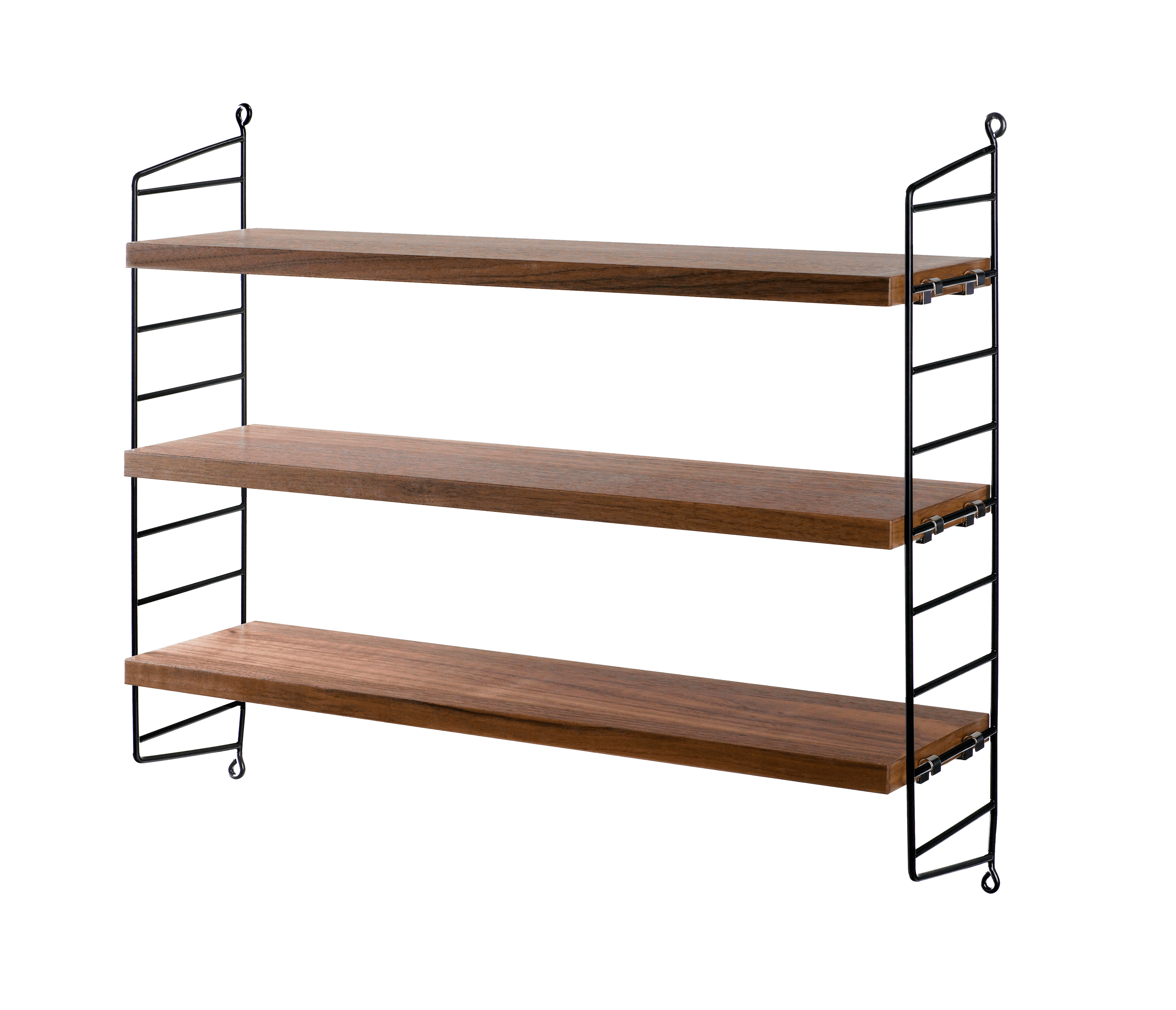 String® Pocket is sold as a complete shelf but is equally flexible as String® System. String® Pocket invites creativity and personality where you can combine two or three String® Pocket shelves into one larger shelf. Mix and match different colours and wooden alternatives to suit your style and preferences. Since the shelf is neat and practical it fits equally well as a nightstand as an extra shelf in your hallway. String® Pocket is sold as one complete unit containing two wire panels, height 50 cm, and three shelves, width 58 cm and depth 15 cm.