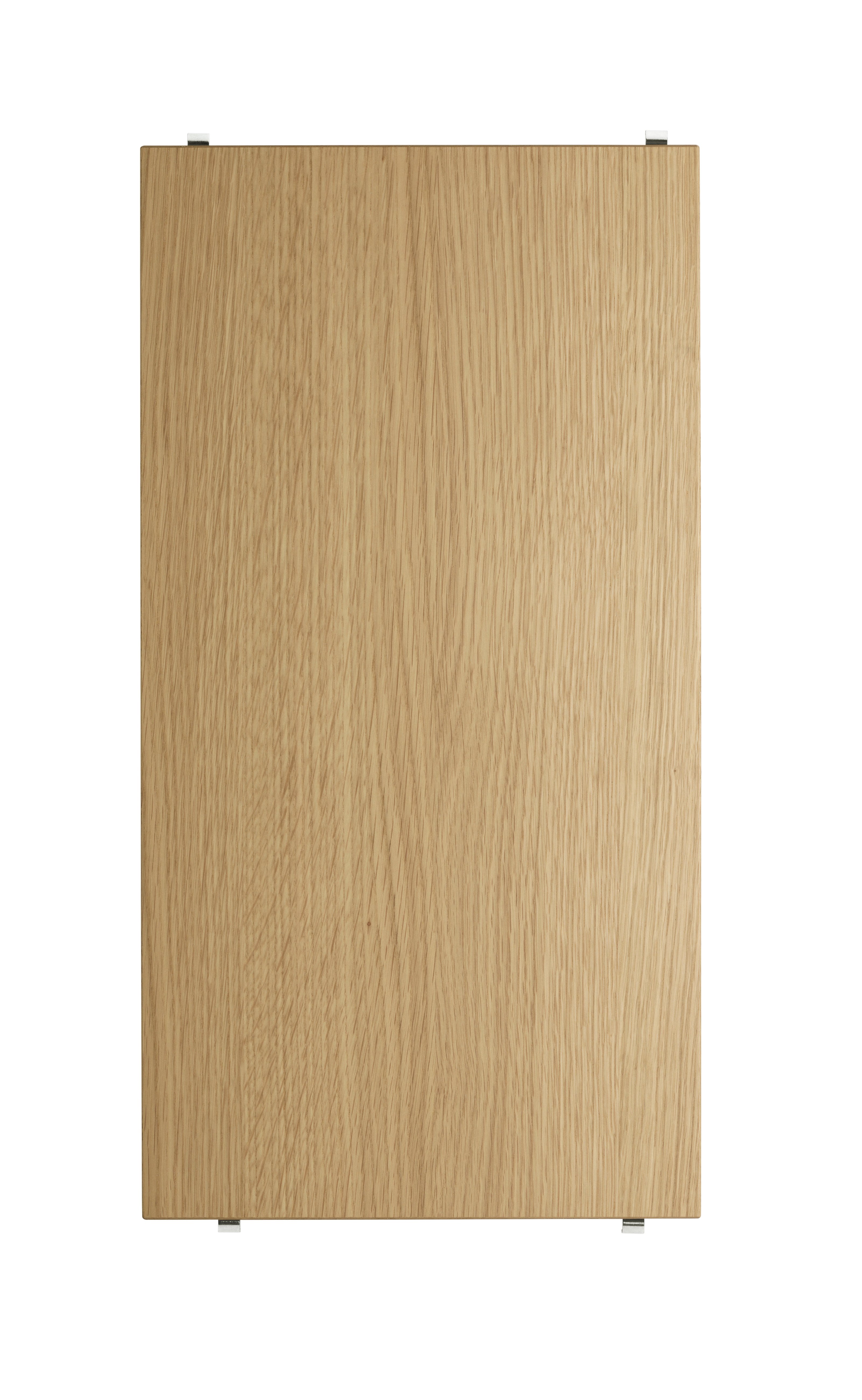 The wooden shelves are available in two widths, 58 and 78 cm, along with two depths, 20 and 30 cm. The shelves fit into wire and plex panels from String® System if the shelves and panels have the same depth. The shelves are flexible and easy to move around to meet your preferences. Create a monochrome shelf or mix shelves in different colours and types of wood. Each packaging contains three shelves and brackets.