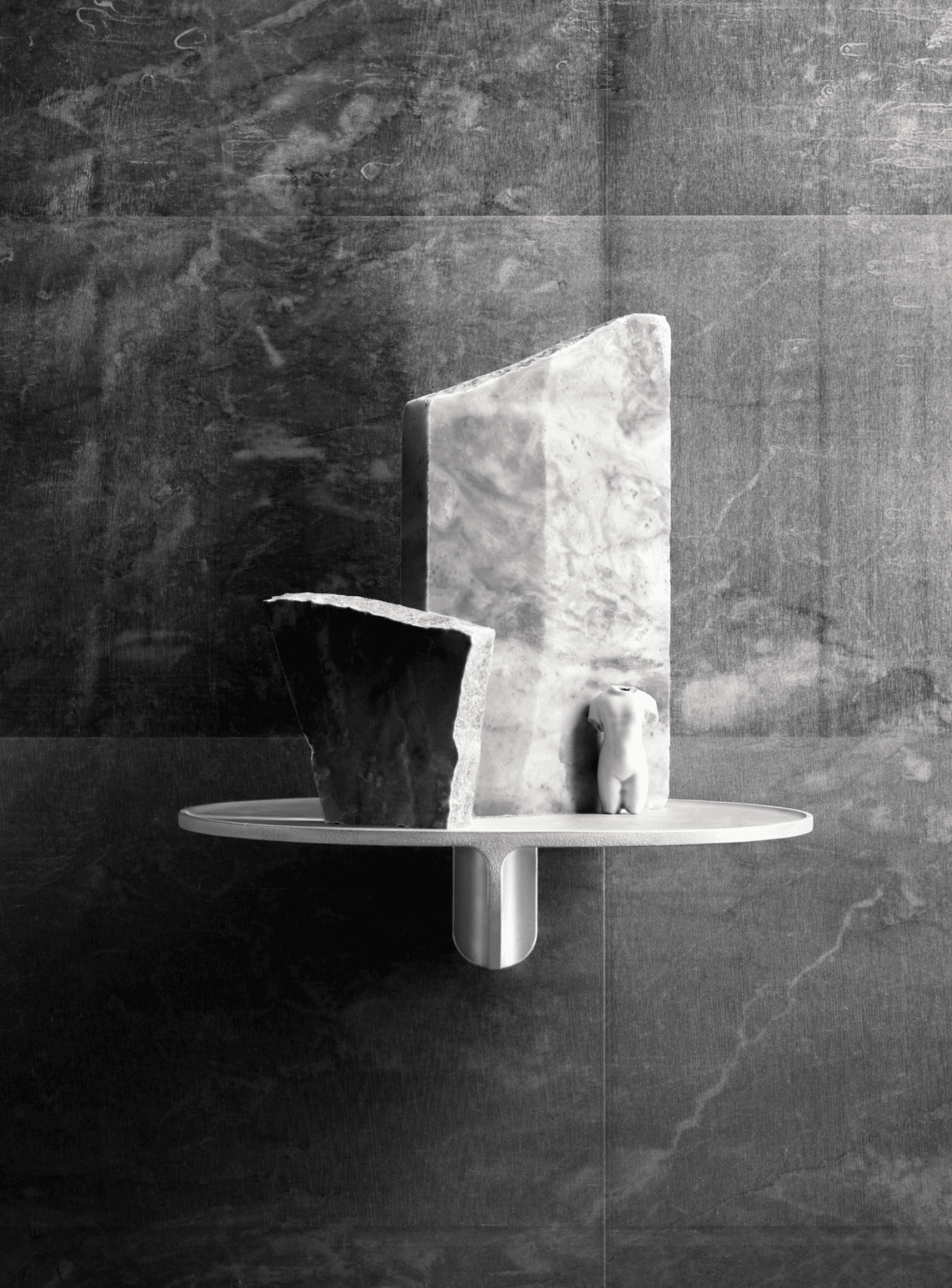 Museum NM&.045 is a console shelf in aluminum. It was originally designed for the Swedish Nationalmuseum where it holds works of art in the museum’s café and restaurant for the visitors to view. The shelf fits just as well as a bedside table or as an extra table in your hallway where you can either place keys and such or a beautiful vase. The shelf has the following dimensions: w28 x d24 x h8 cm.