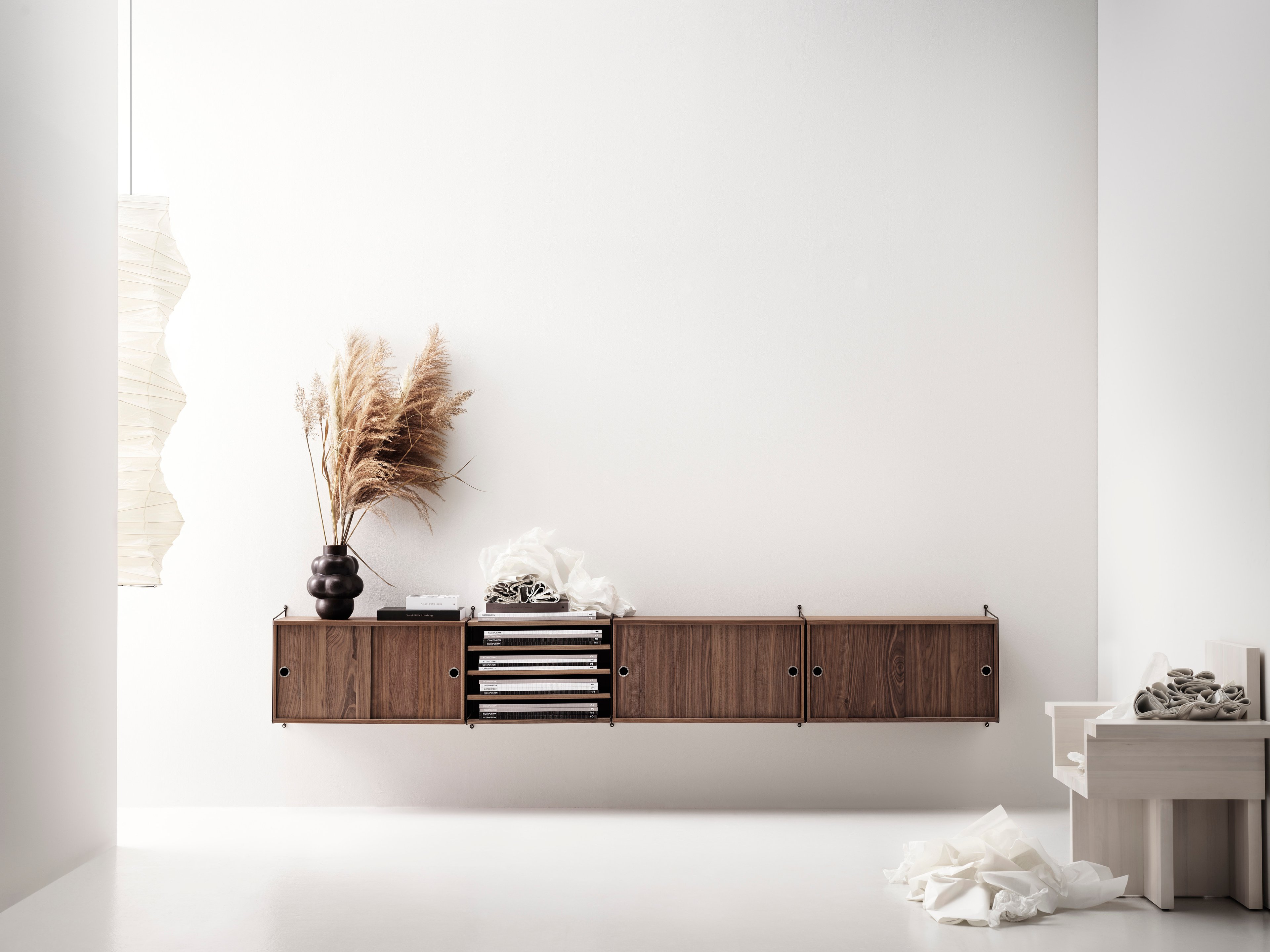 Elegant and clean wall-hung sideboard solution with plenty of storage possibilities.