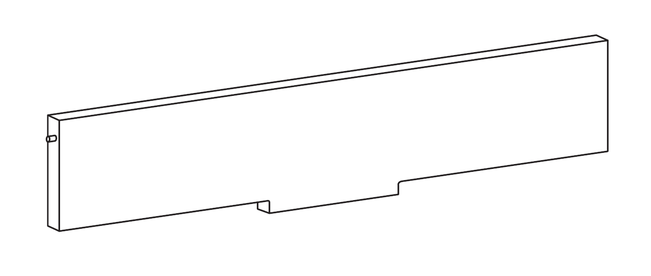 Back bar for media shelf w58 x h10 cm White